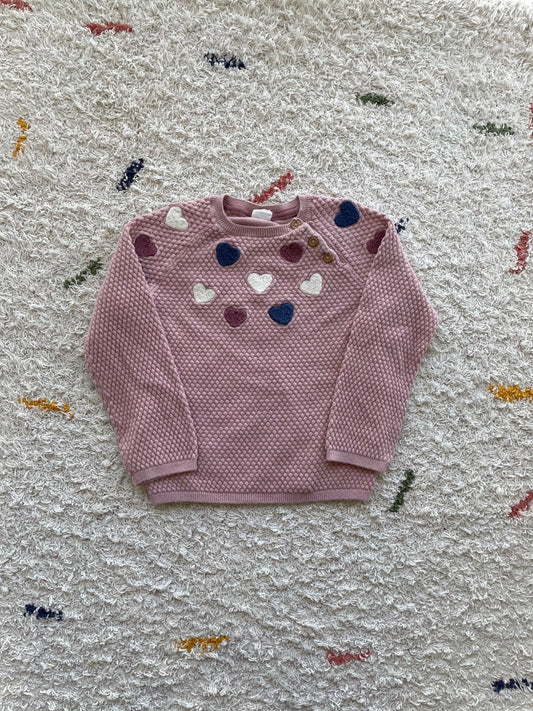 H&M heart sweater, Kids 18 Month (12-18M)