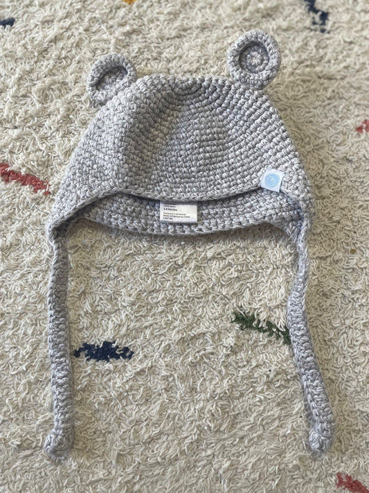 Beba Bean Crochet Bear Toque 3-6m
