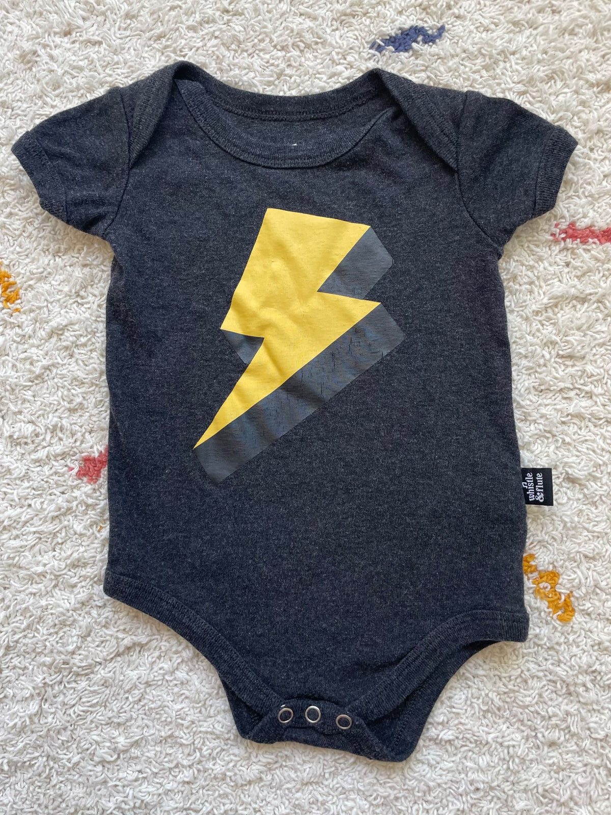 Whistle & Flute lightening bolt bodysuit 3-6m, Kids 6 Month (3-6M)