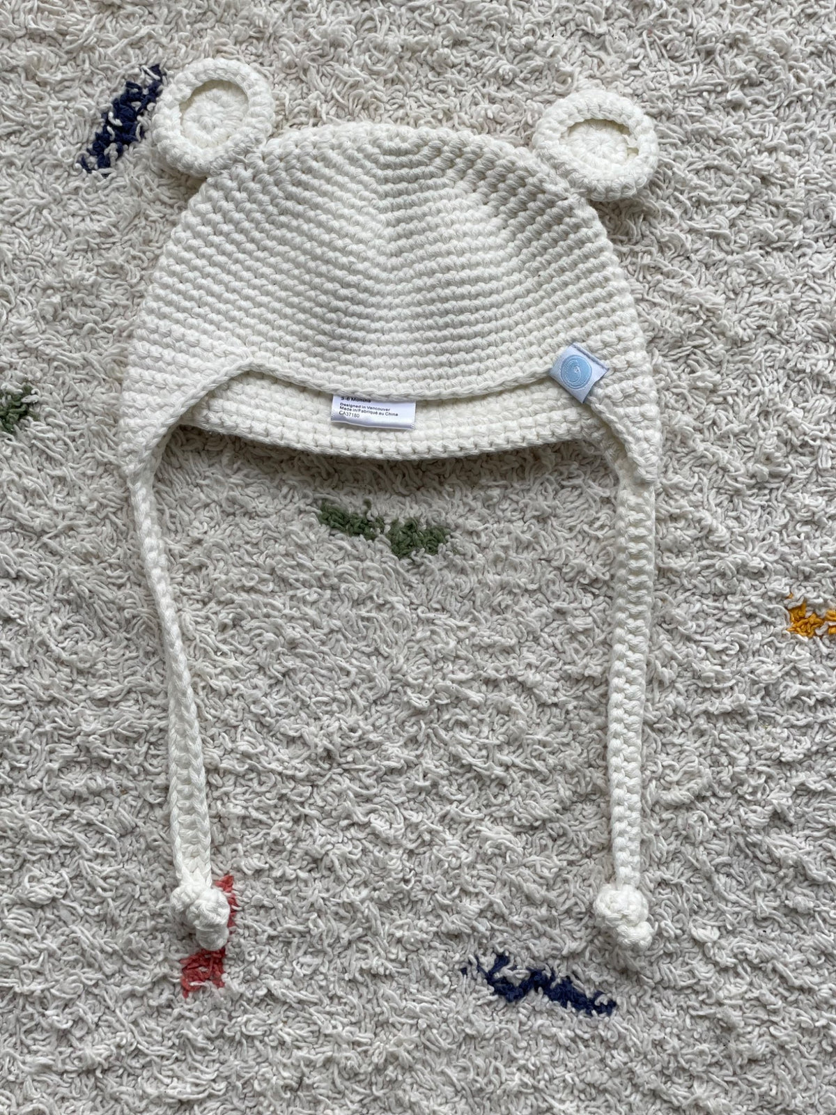 Beba Bean Crochet Bear Toque 3-6m. NEVER WORN