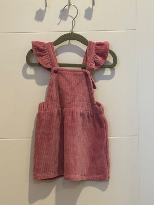 Courduroy pink overall dress , Kids 9 Month (6-9M)