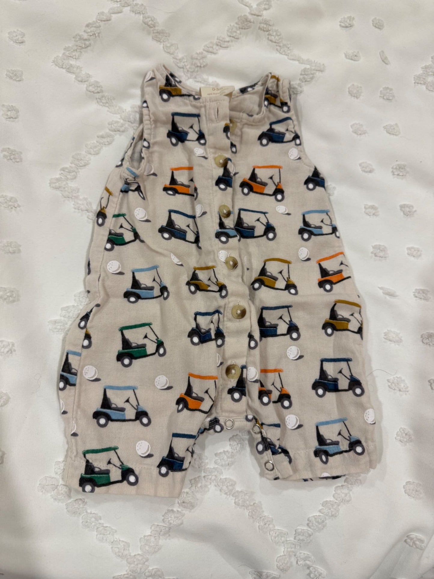 Baby boy golf cart romper , Kids 3 Month (0-3M)