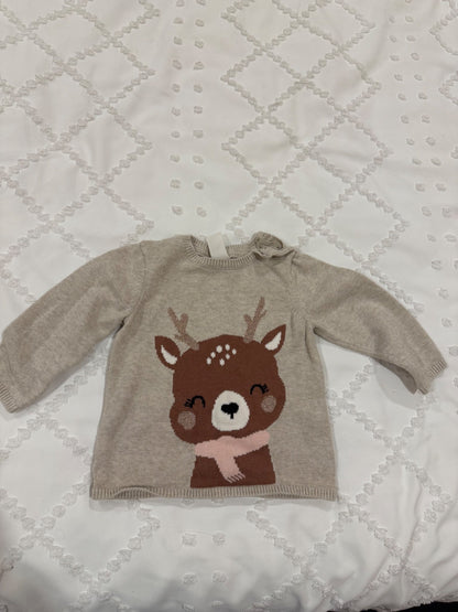 Festive deer sweater , Kids 12 Month (9-12M)