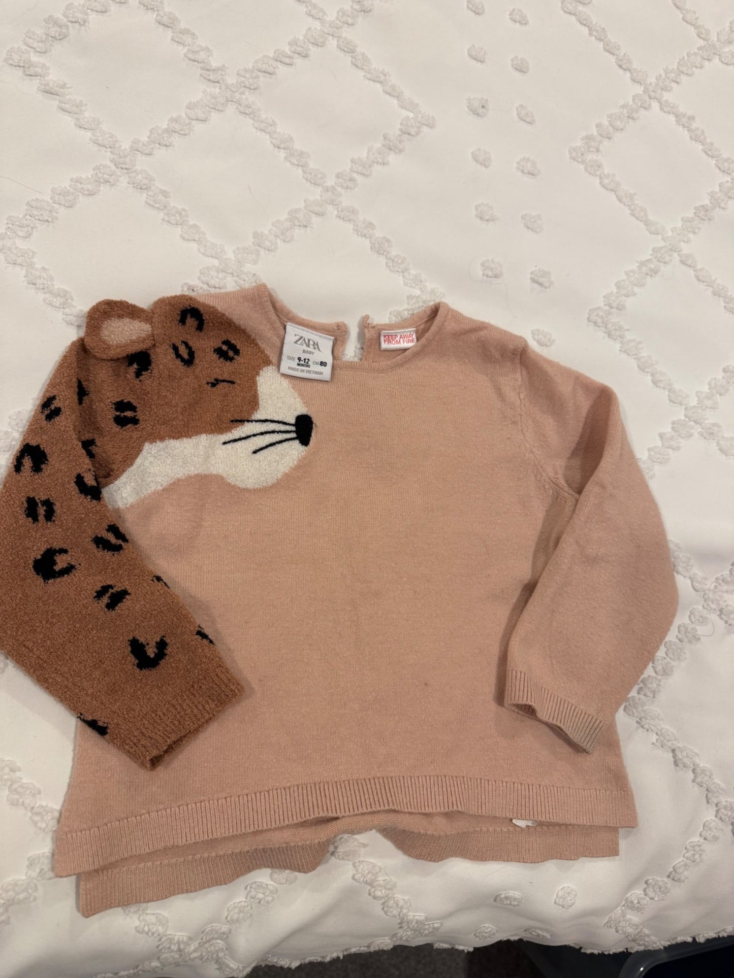 Zara leopard sweater , Kids 12 Month (9-12M)