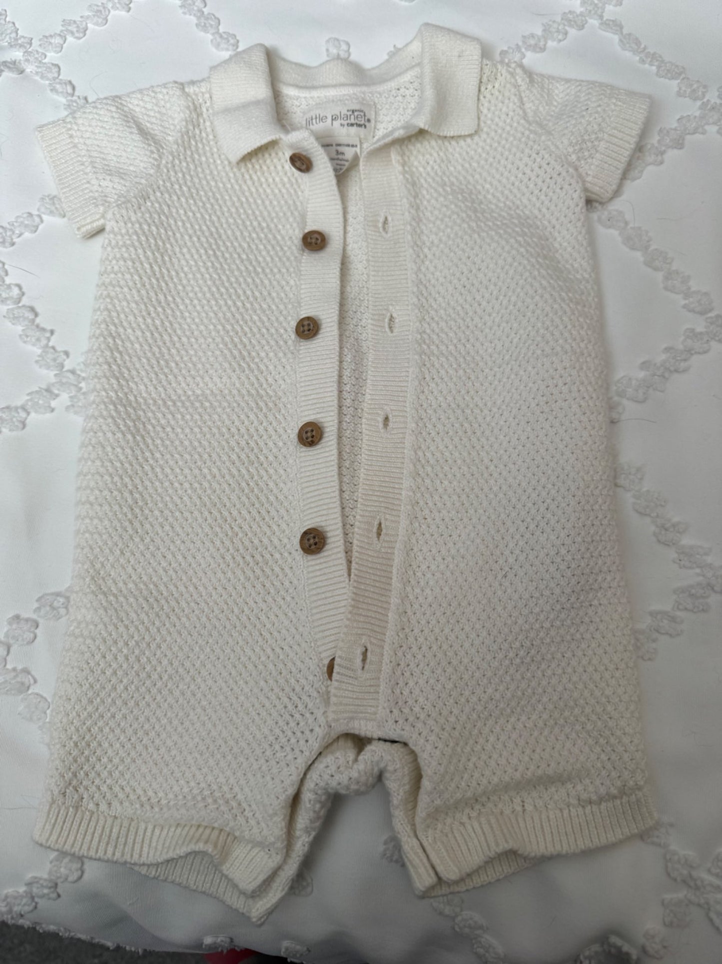 Organic cotton knit romper, Kids 3 Month (0-3M)
