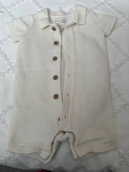 Organic cotton knit romper, Kids 3 Month (0-3M)