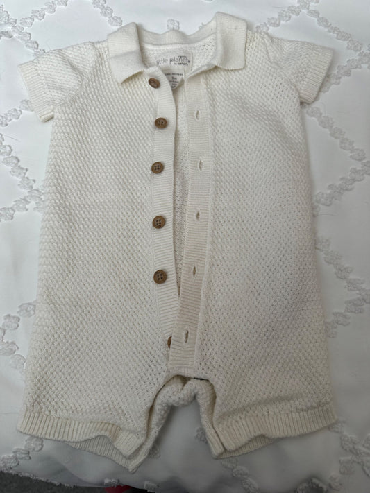 Organic cotton knit romper, Kids 3 Month (0-3M)