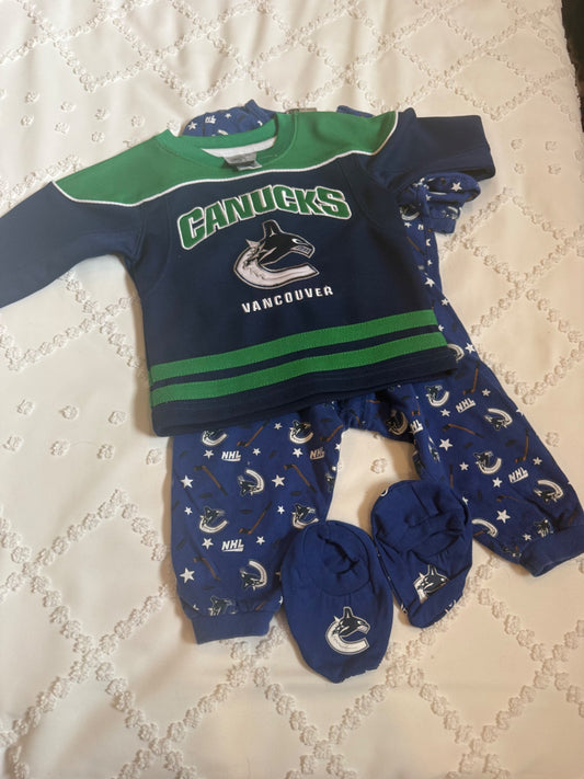 Vancouver Canucks Outfit and Jersey , Kids 9 Month (6-9M)