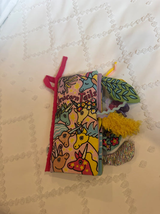 Jellycat unicorn tales soft sensory book