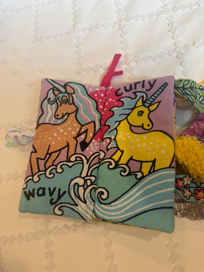 Jellycat unicorn tales soft sensory book