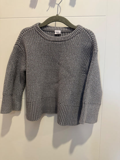 Silver knit toddler girl sweater , Kids 2T