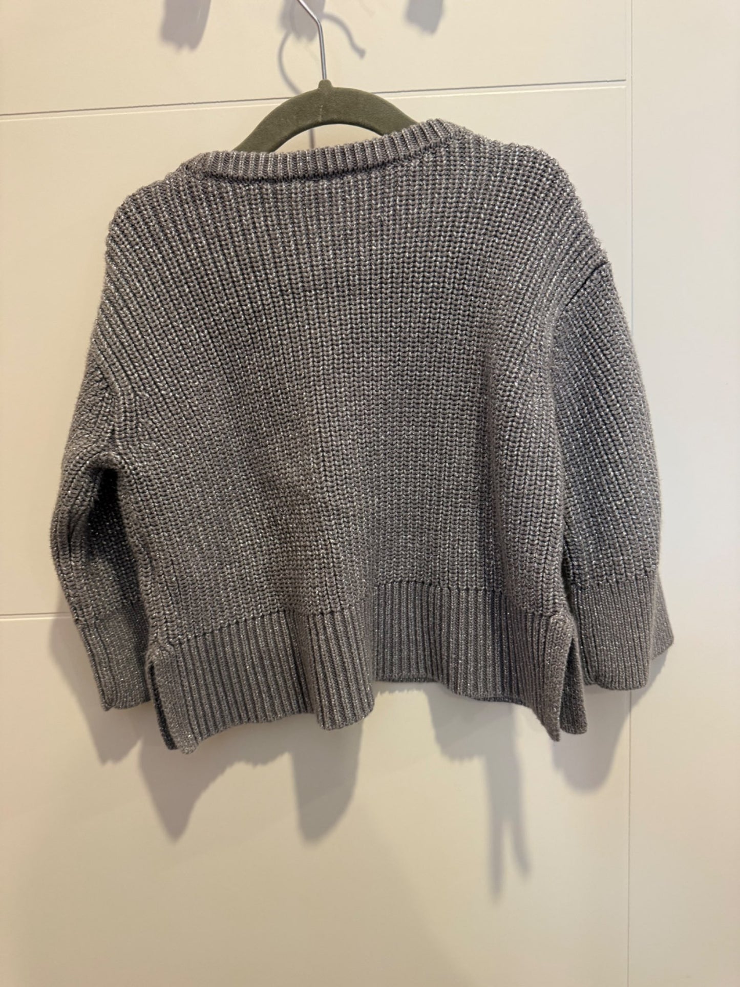 Silver knit toddler girl sweater , Kids 2T