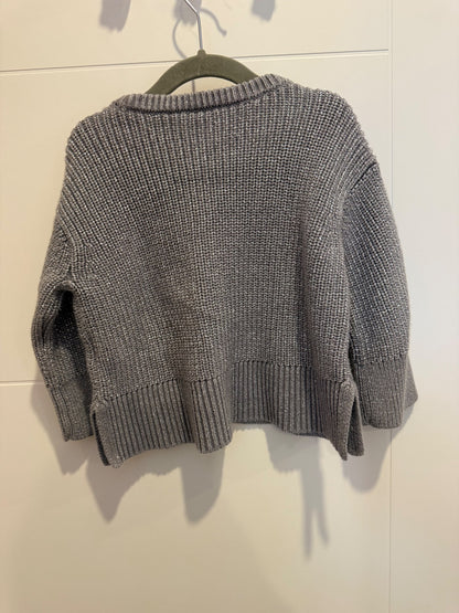 Silver knit toddler girl sweater , Kids 2T