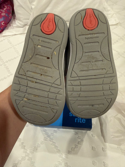 Silver and pink stride rite sneakers , Shoes 6.5 (Walkers:12-24 mth)
