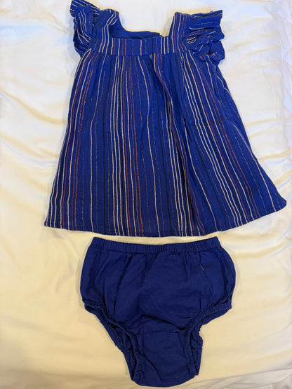 Gap Toddler Girl Sparkly Blue Dress, Kids 18 Month (12-18M)