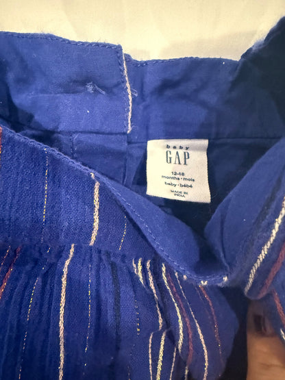 Gap Toddler Girl Sparkly Blue Dress, Kids 18 Month (12-18M)