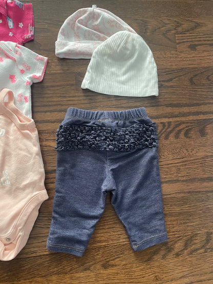 0-3m Girl Bundle - 12 items, Kids 3 Month (0-3M)