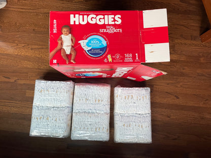 Huggies Size 1 Diapers -126 diapers (New, unopened)