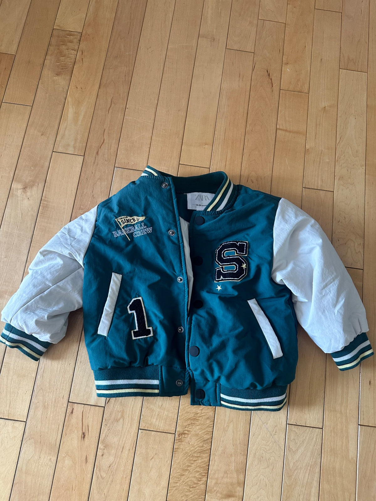 Zara varsity jacket - retails $45, Kids 18 Month (12-18M)