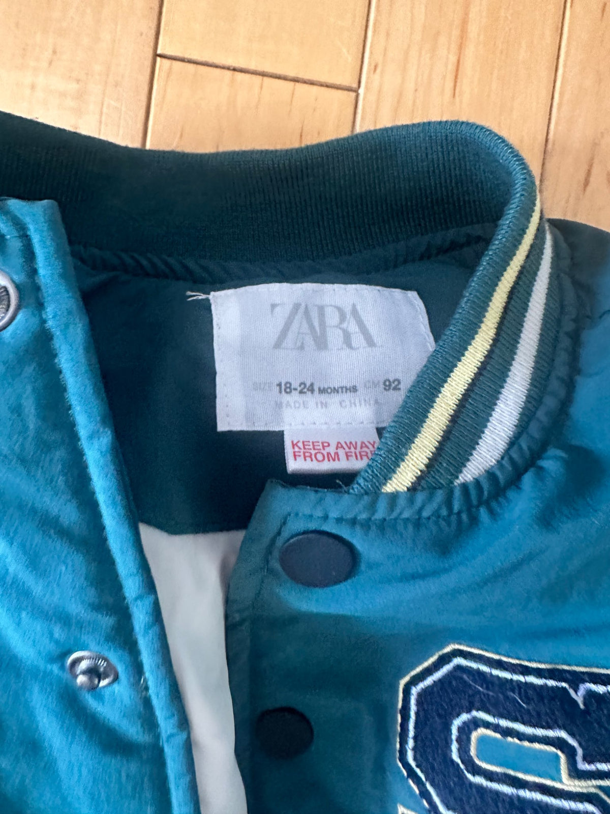 Zara varsity jacket - retails $45, Kids 18 Month (12-18M)