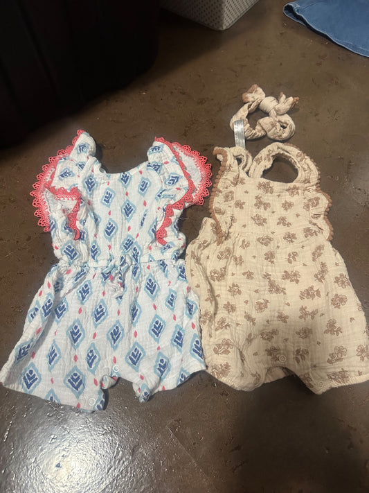 Baby Girl Rompers. Retail $20 each, Kids 6 Month (3-6M)