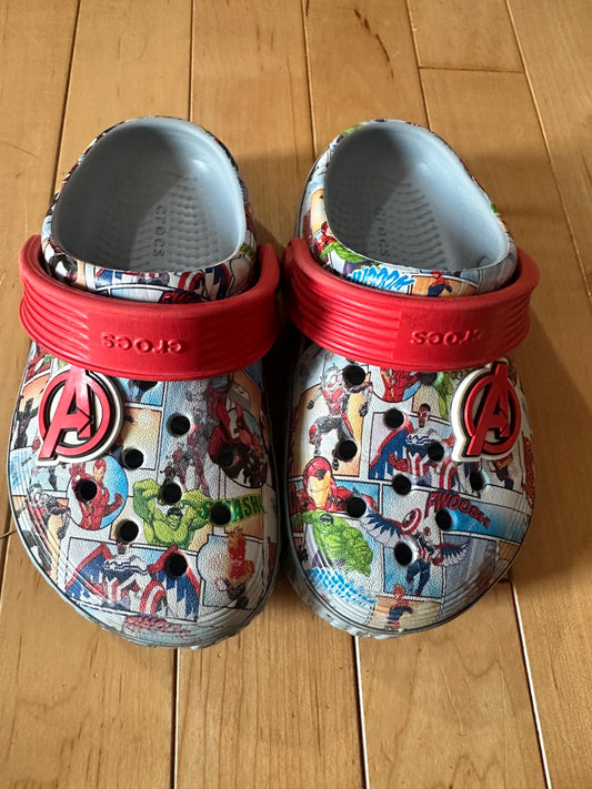 Avengers Crocs - Retails $70, Shoes 10 (Toddler:2-4yr)