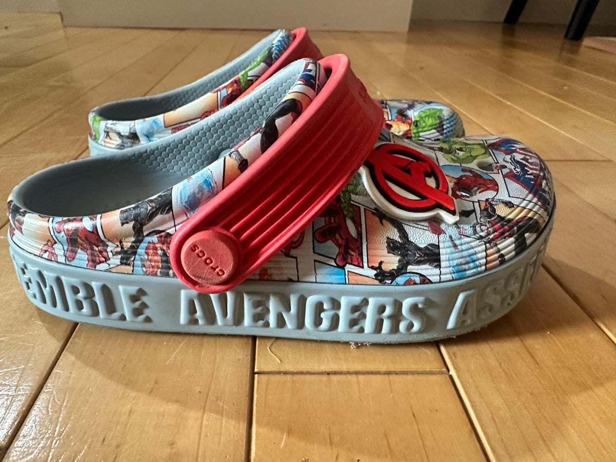 Avengers Crocs - Retails $70, Shoes 10 (Toddler:2-4yr)