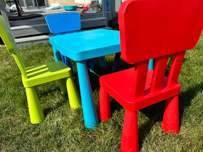 Mammut ikea kids table and chairs. Retails $145.