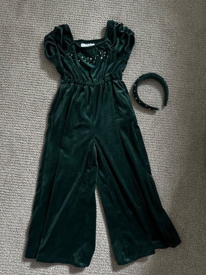 Tahari holiday velvet jumpsuit size 6, Kids 6/6X