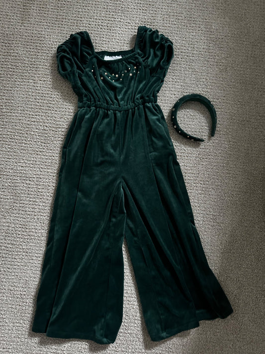 Tahari holiday velvet jumpsuit size 6, Kids 6/6X