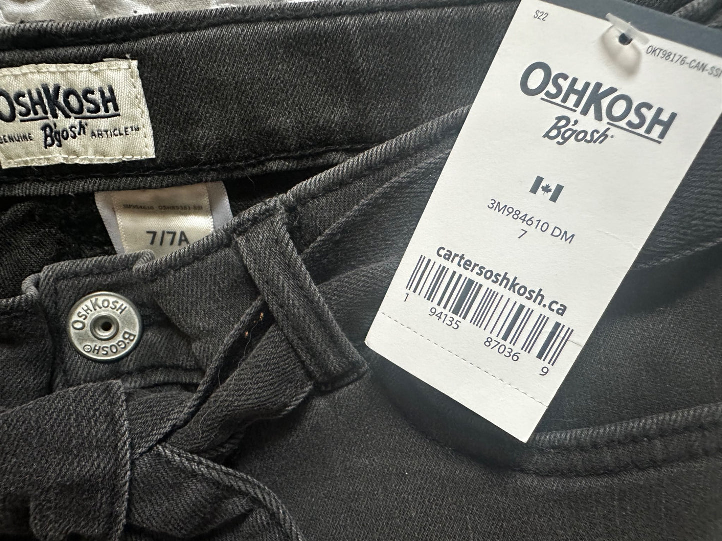 Oshkosh black denim skirt size 7, Kids 7