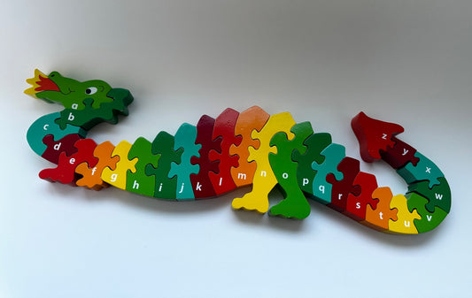 Wooden jumbo a-a dragon floor puzzle