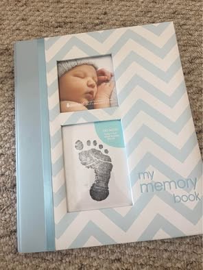 NEW Baby hand print kit and photo memory scrapbook