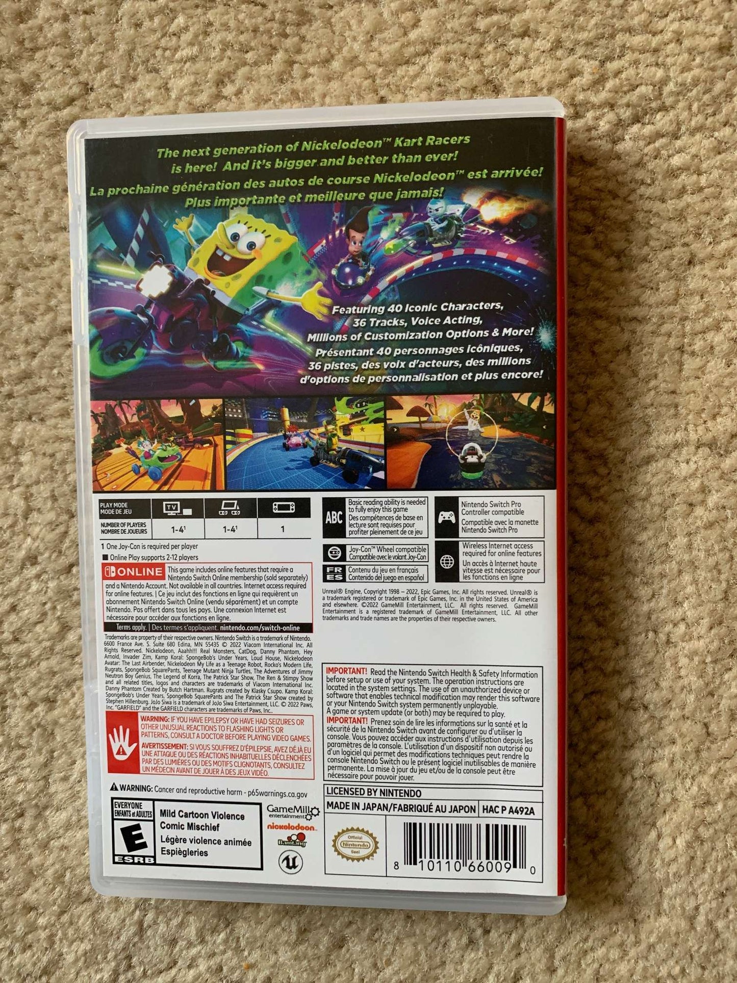 Nintendo Switch Game - Nickelodeon Kart Racers 3