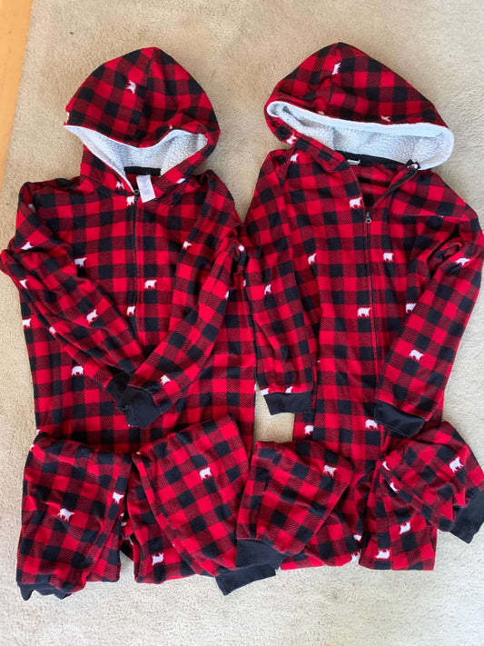 Matching Holiday PJ Onesies, Size 10-12 and Size 14, Kids 10 (medium)