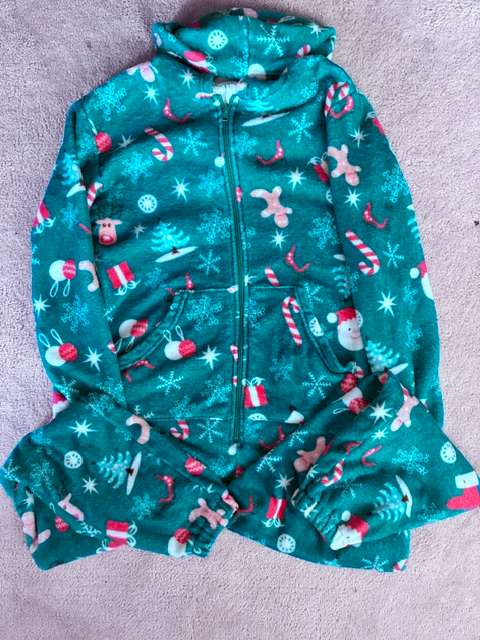 Holiday Fleece Onesie PJs, Size 14+, Kids 14