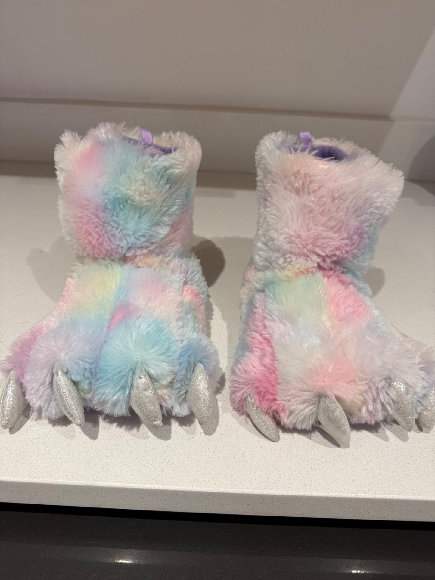 Rainbow monster claw slippers - size 12/13 (pair 2 of 2), Shoes 12 (Toddler:2-4yr)