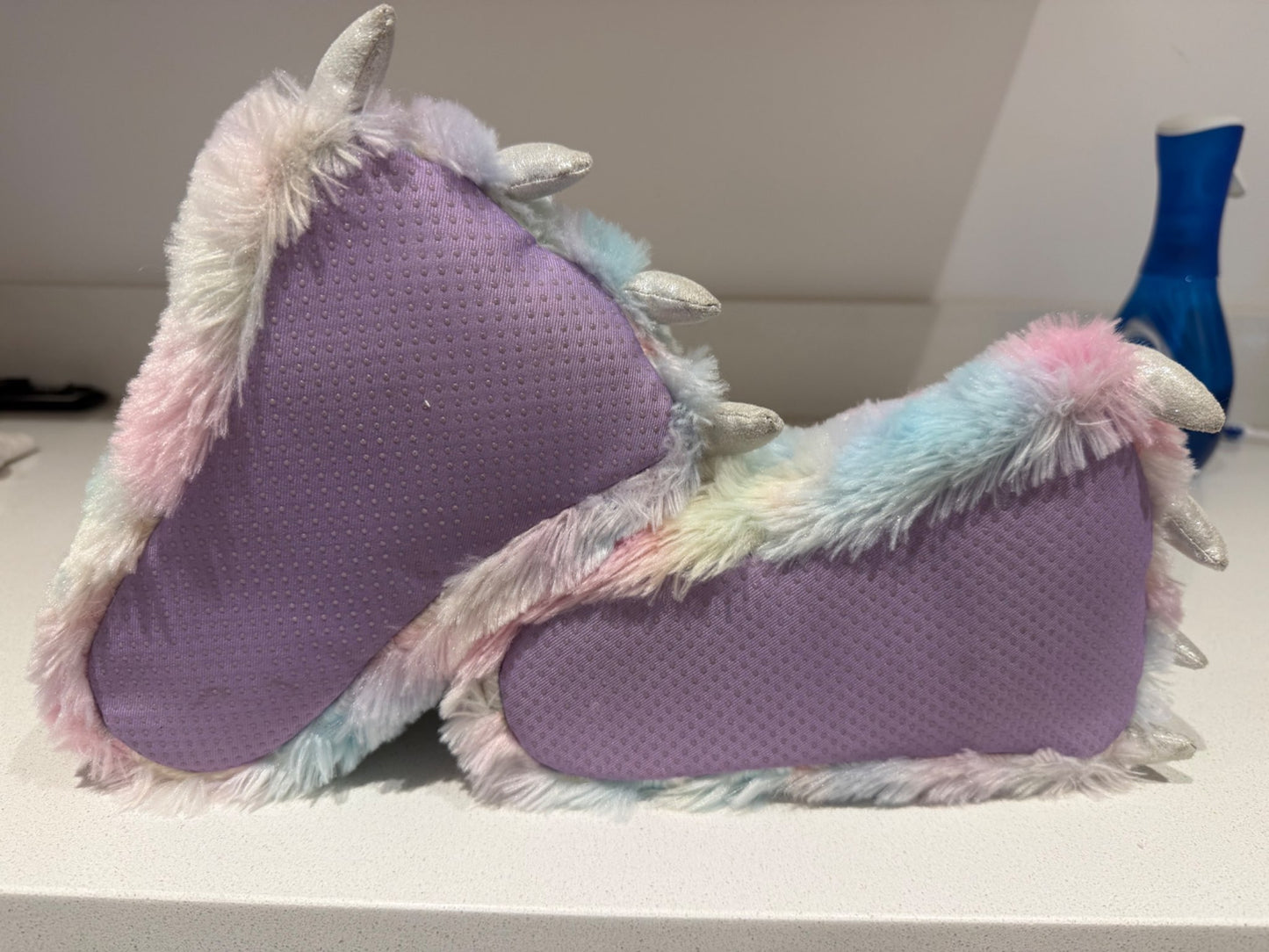 Rainbow, monster claw slippers size 12-13 (pair 1 of 2), Shoes 12 (Toddler:2-4yr)