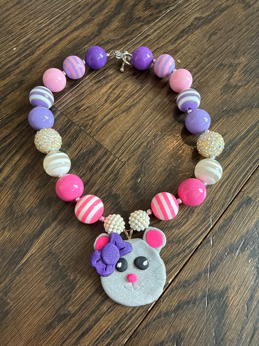 Girls pink/purple cute necklace