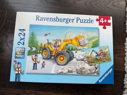 Ravensburger Puzzles (2 in box) - Construction Equipment (EUC)