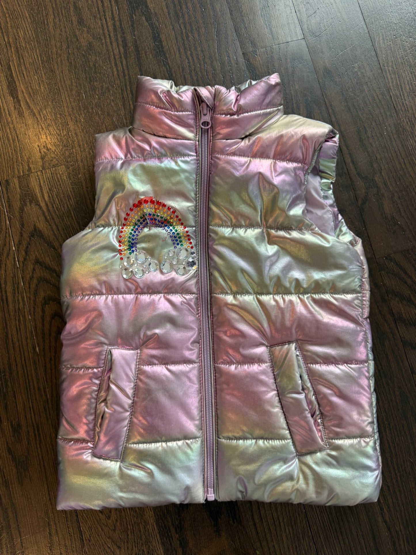 Girls rainbow puffy vest (1 of 2), Kids 5/5T