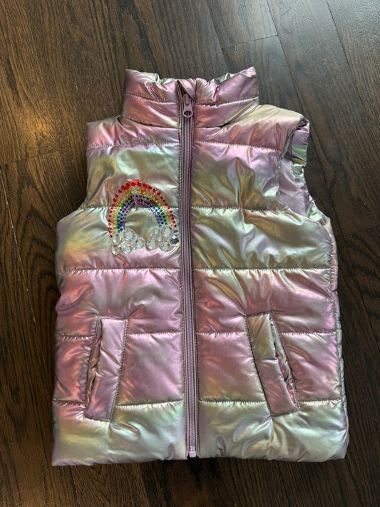 Girls rainbow puffy vest (1 of 2), Kids 5/5T