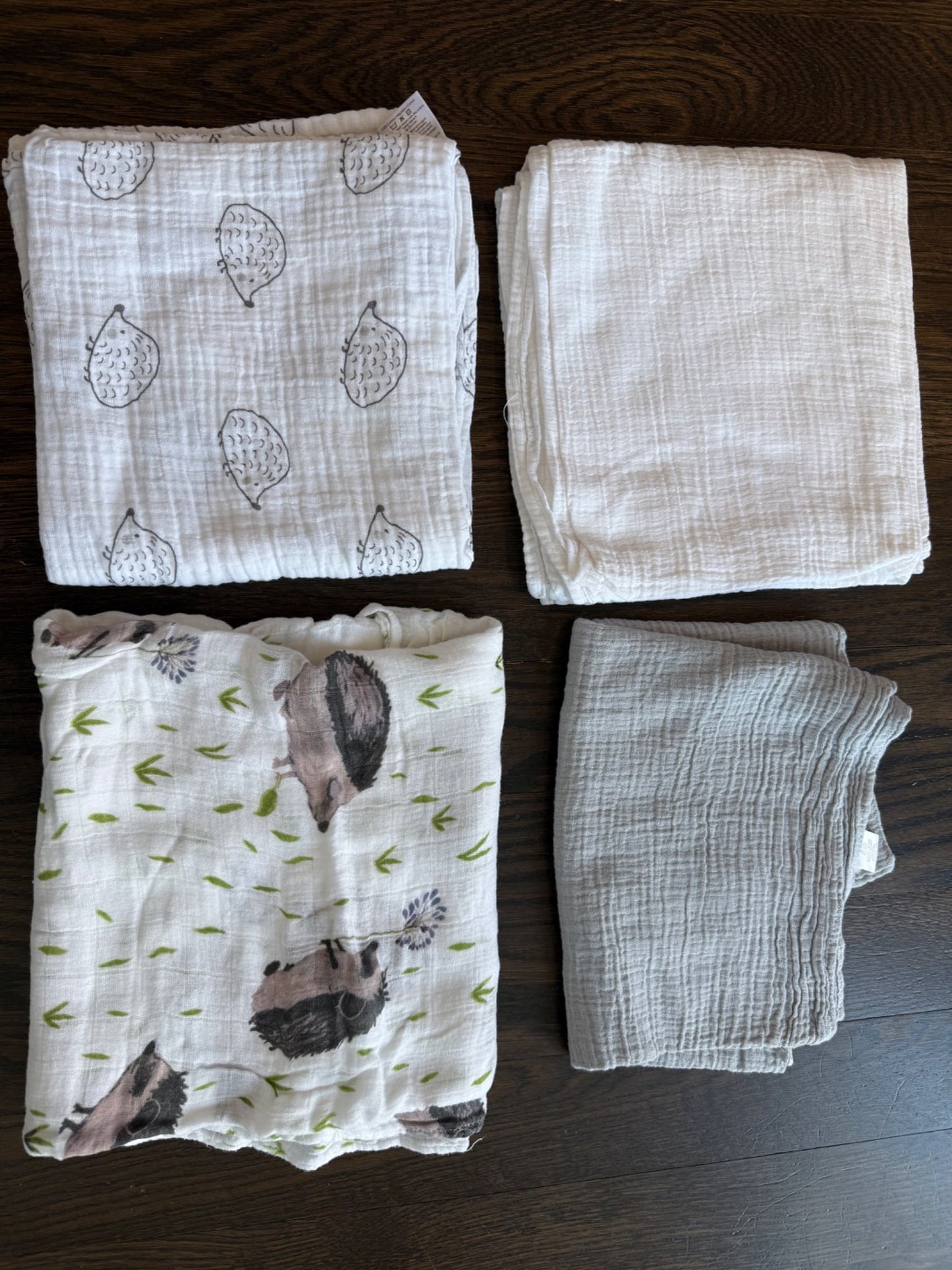 Baby swaddle blankets (4) - gender neutral , 0-3 Months (Newborn)