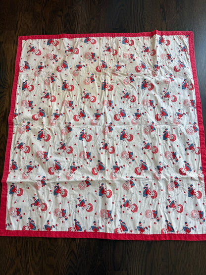 Vintage floor blanket - double sided