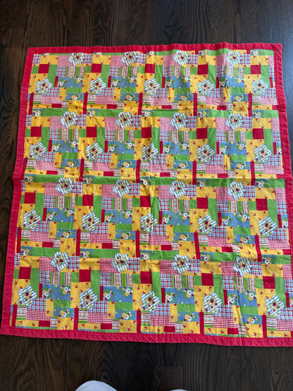 Vintage floor blanket - double sided