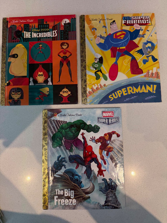 Lot of 3 Superhero Little Golden Books