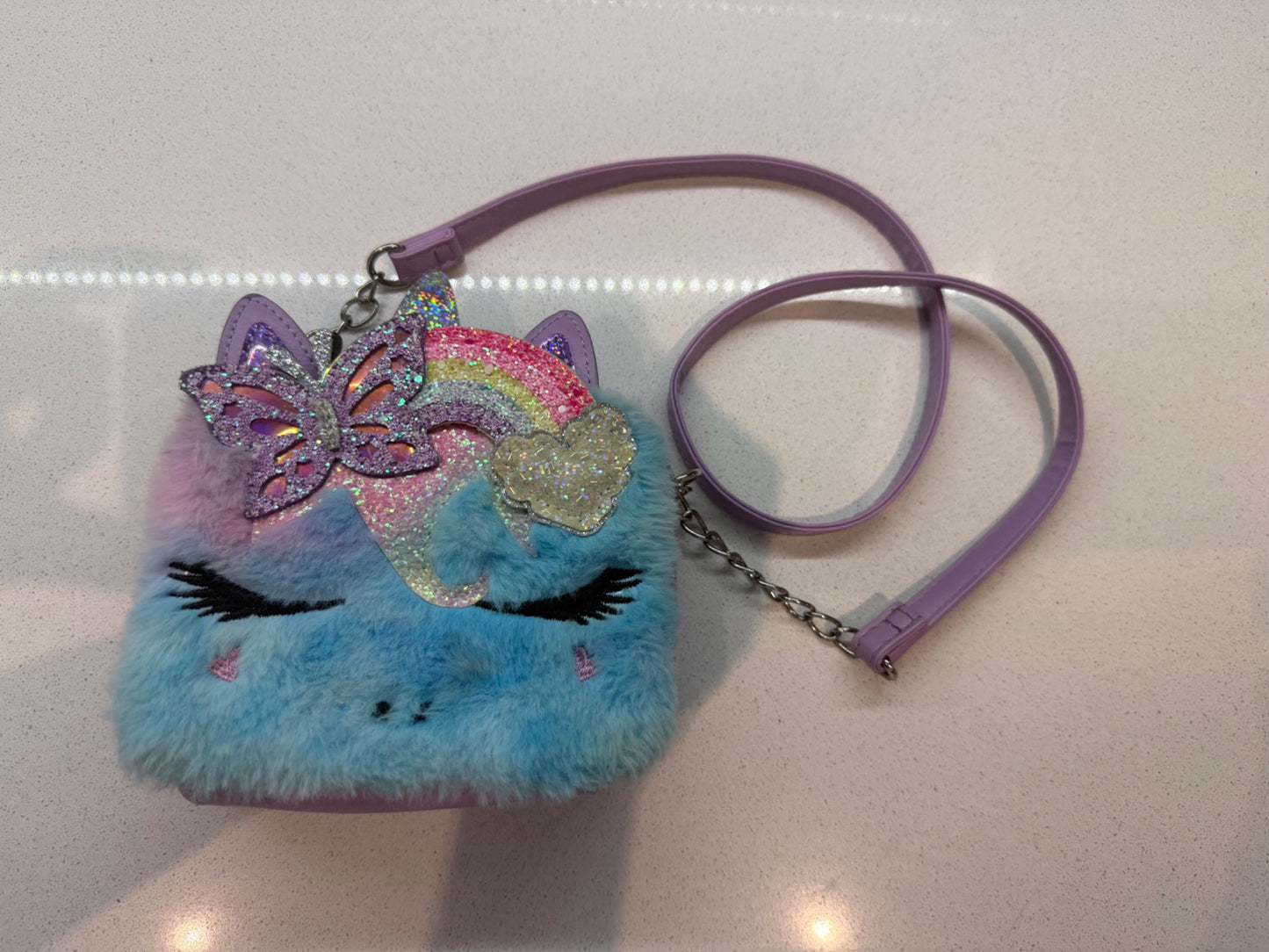 Fuzzy Unicorn Purse for girl