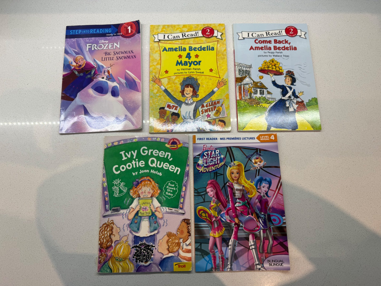 5 Learn to Read books - girl themed