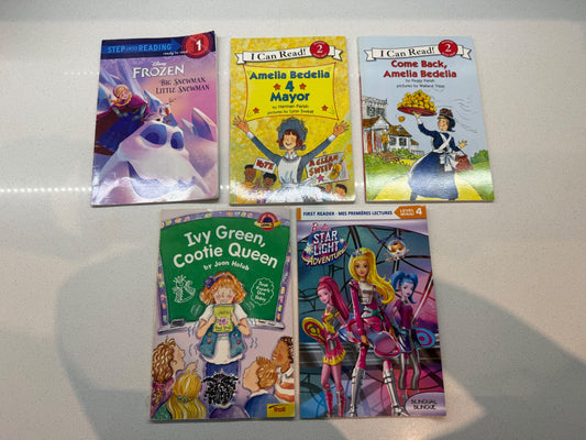 5 Learn to Read books - girl themed
