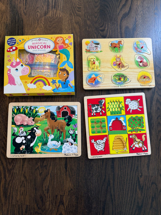 4 Puzzles (age 2+) (see 4 separate pics)